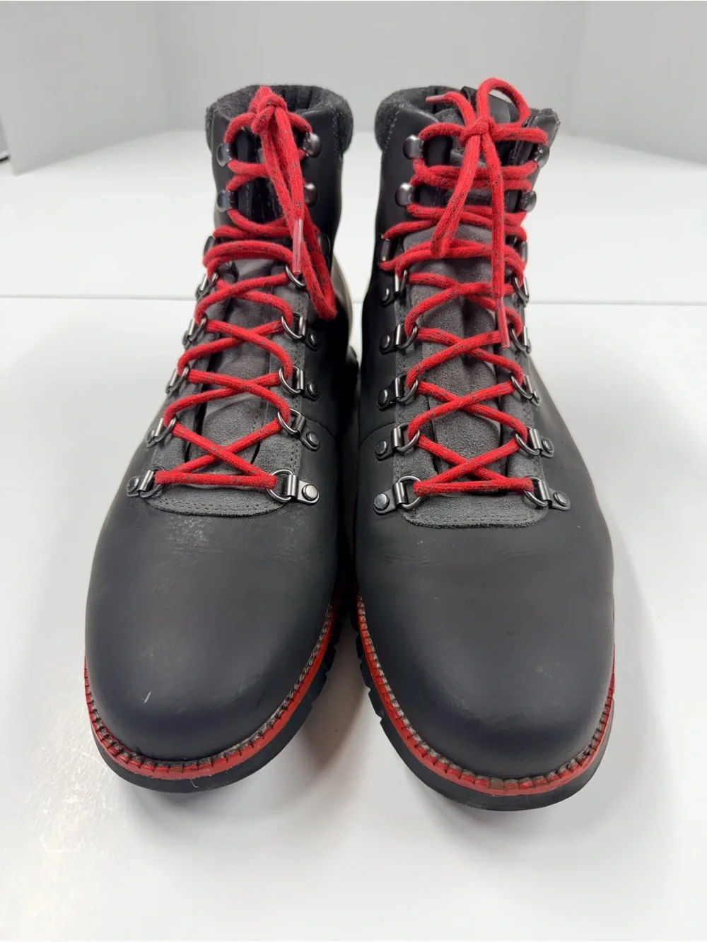 Cole Haan Zerogrand Hiking Boots magnet leather with Red Laces
